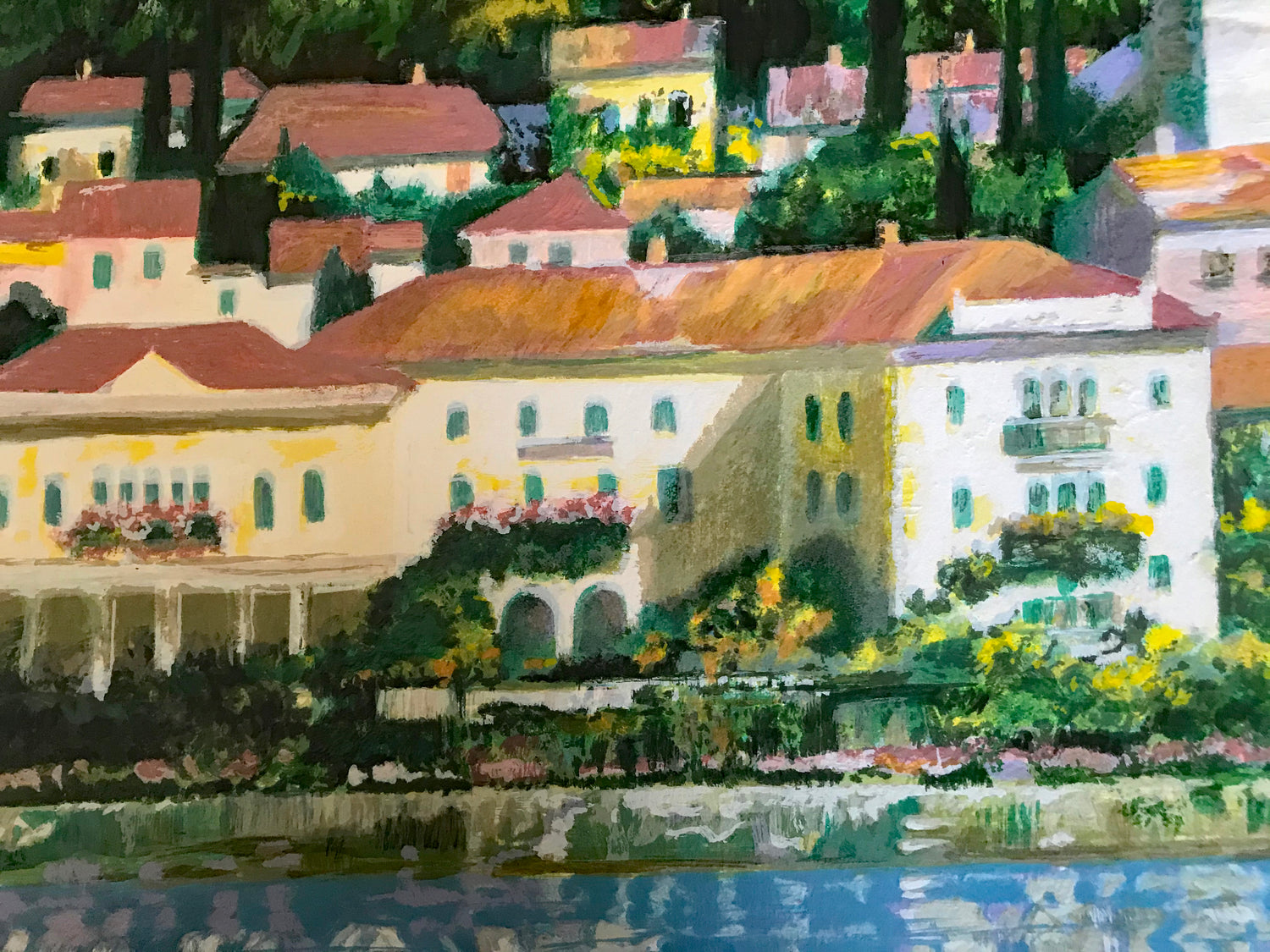 Bellagio Hillside Howard Behrens Serigraph Print Artist Hand Signed and Numbered