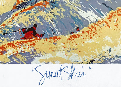 The Sunset Skier Paul Blaine Henrie Printers Proof Serigraph Print Artist Hand Signed and PP Numbered
