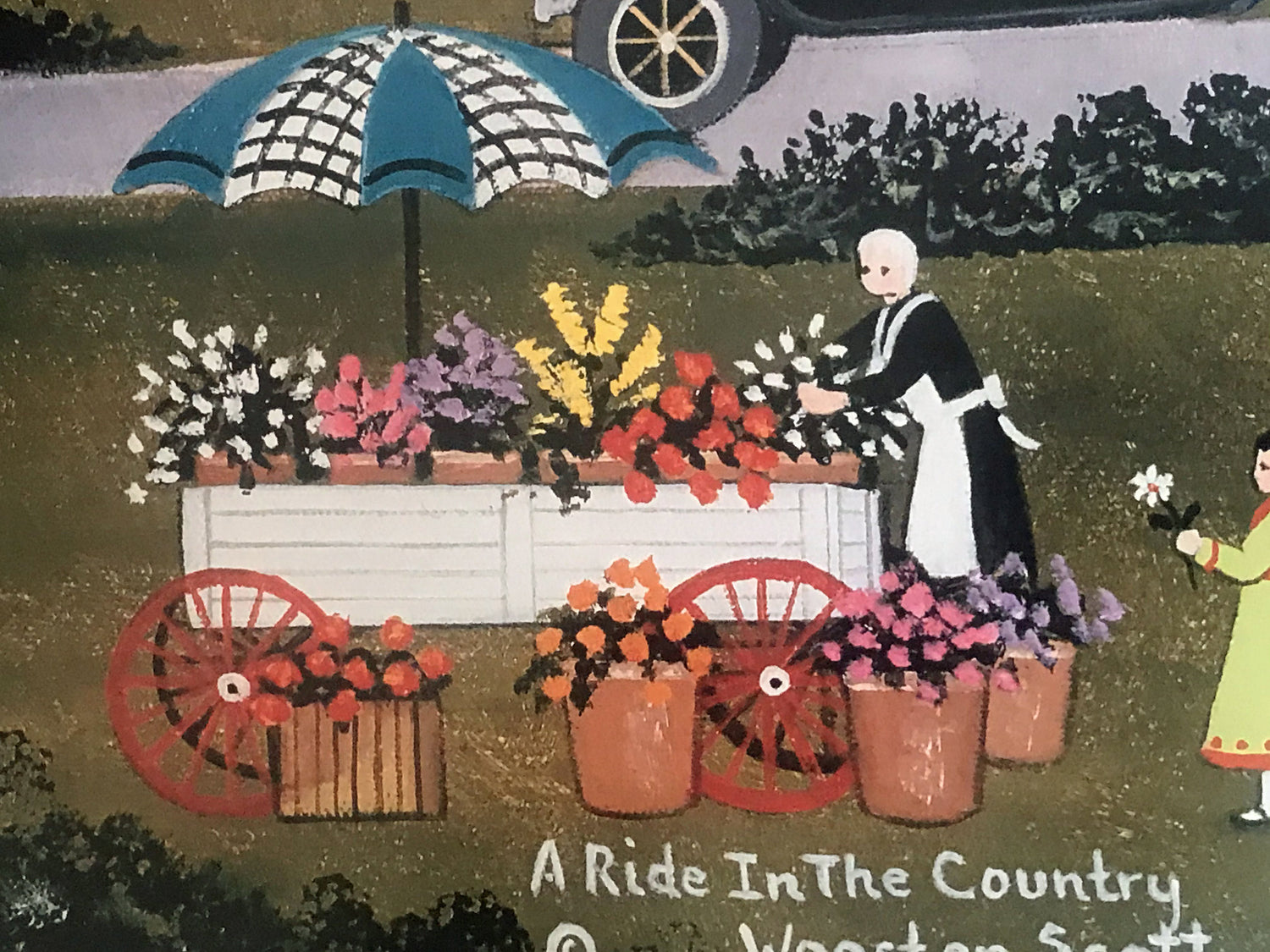 A Ride in the Country Jane Wooster Scott Lithograph Print Artist Hand Signed and Numbered