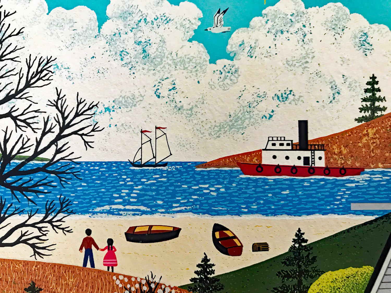 Sunday in New England Jane Wooster Scott Serigraph Print Artist Hand Signed and Numbered