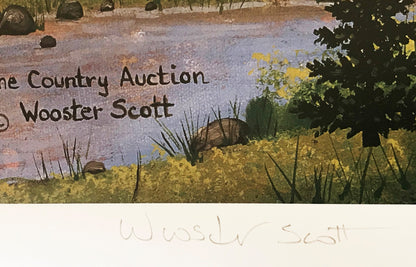 The Country Auction Jane Wooster Scott Lithograph Print Artist Hand Signed and Numbered