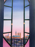 Balcony over Notre Dame Fanch Ledan Canvas Giclée Print Artist Hand Signed and Numbered