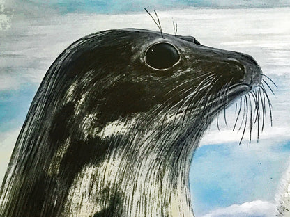 Save the Seals Wyland Diptych Lithograph Print Artist Hand Signed and Numbered