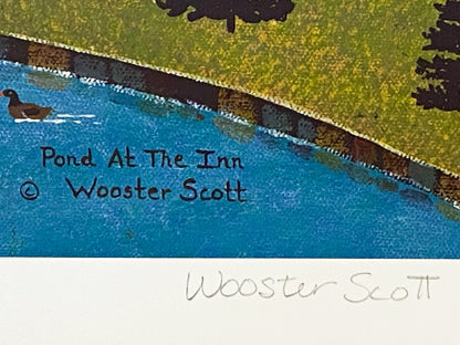 Pond at the Inn Jane Wooster Scott Lithograph Print Artist Hand Signed and Numbered