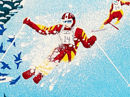 Let the Winter Games Begin Melanie Taylor Kent Serigraph Print Artist Hand Signed and Numbered