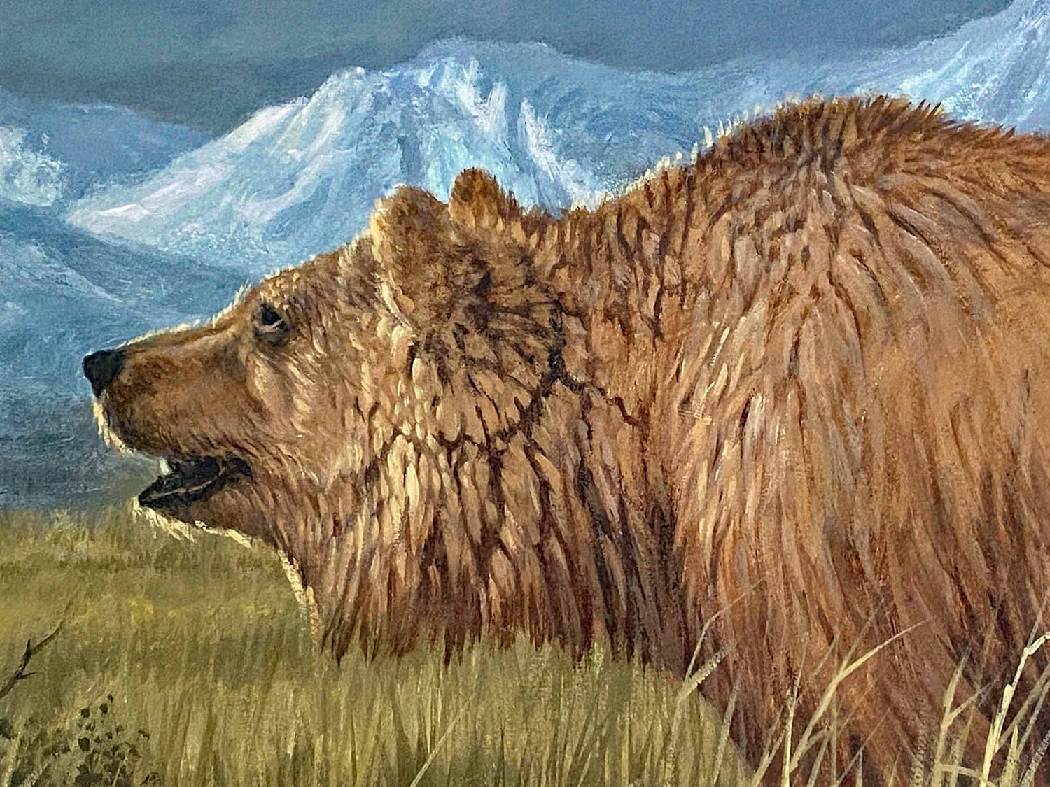 Grizzly Encounter Larry Fanning Artist Proof Lithograph Print on Paper Artist Hand Signed and AP Numbered