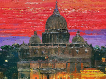 Sunset on St Peters Howard Behrens Textured Giclée on Board Hand Embellished Numbered with Artist Authorized Signature