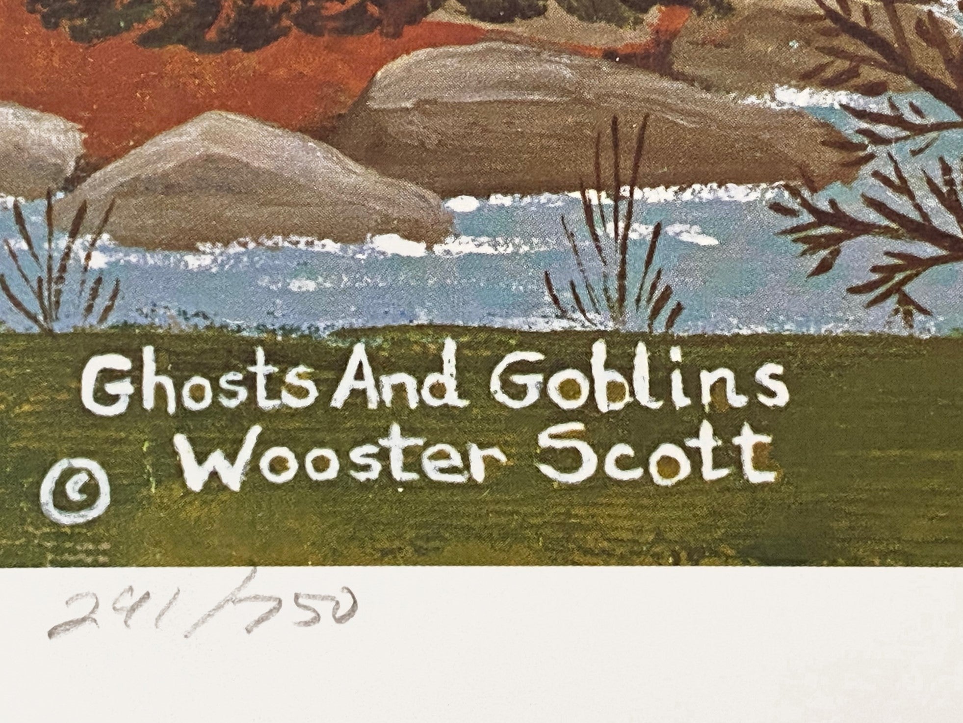 Ghosts and Goblins Jane Wooster Scott Lithograph Print Artist Hand Signed and Numbered