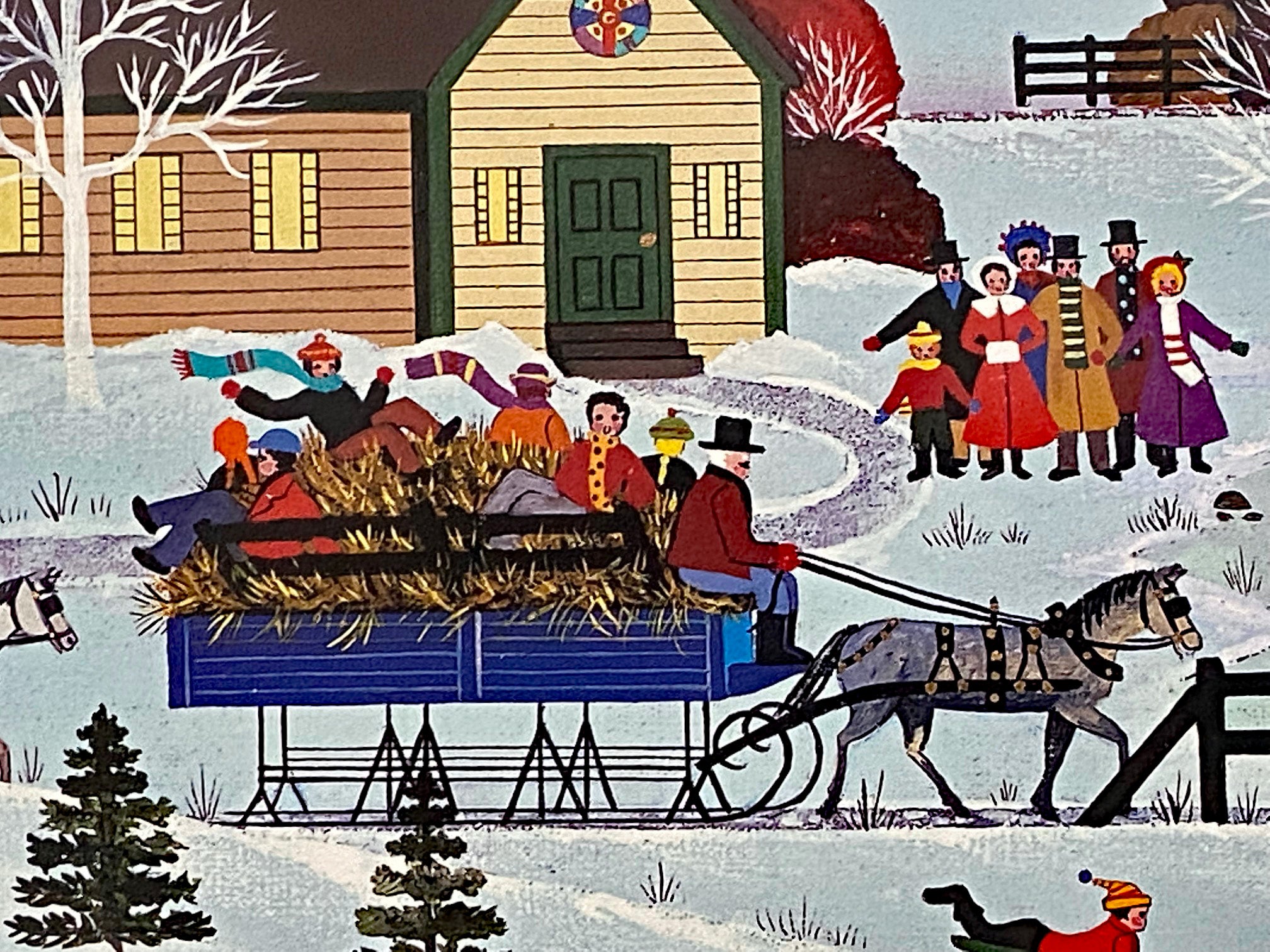 Jingle Bells and Carolers Jane Wooster Scott Artist Proof Lithograph Print Artist Hand Signed and AP Numbered