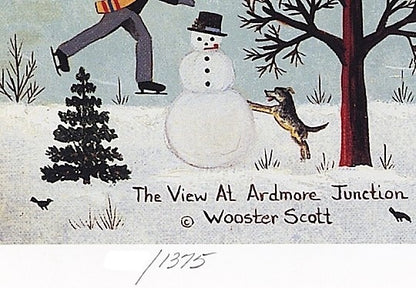 The View at Ardmore Junction Jane Wooster Scott Lithograph Print Artist Hand Signed and Numbered
