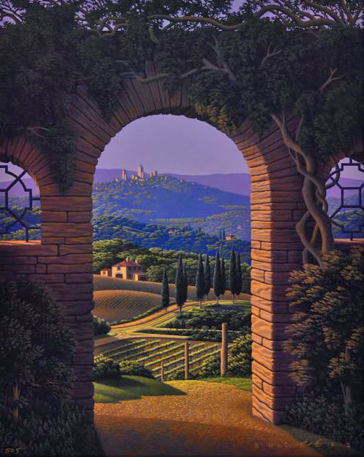 The Towers of San Gimignano Jim Buckels Lithograph Print Artist Hand Signed and Numbered