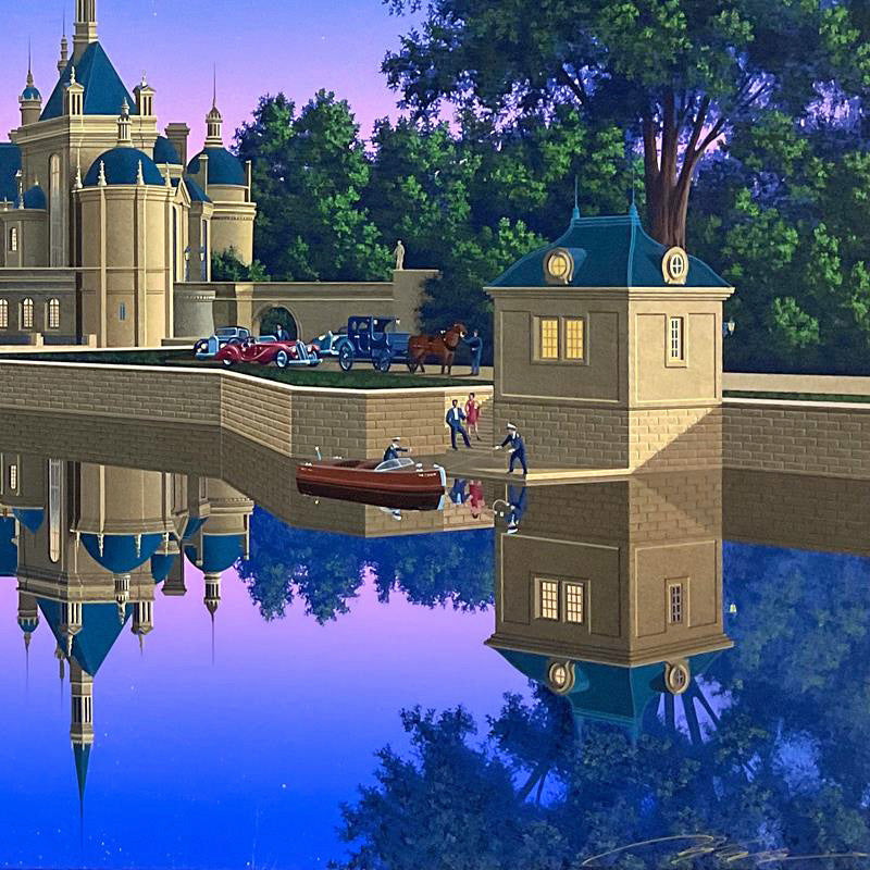 The Boating Party Jim Buckels Serigraph on Paper Artist Hand Signed and Roman Numeral Numbered