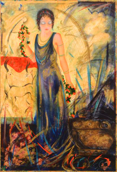 Olympian Myth III Janet Treby Serigraph Print Artist Hand Signed and Numbered