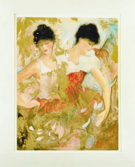 Two Dancers - Limited Edition Serigraph on Paper by Janet Treby