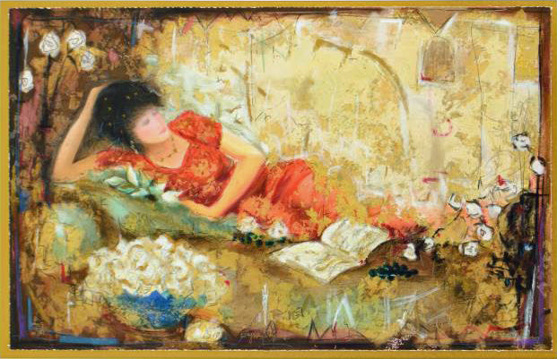 Elysian Days III Janet Treby Serigraph Print Artist Hand Signed and Numbered