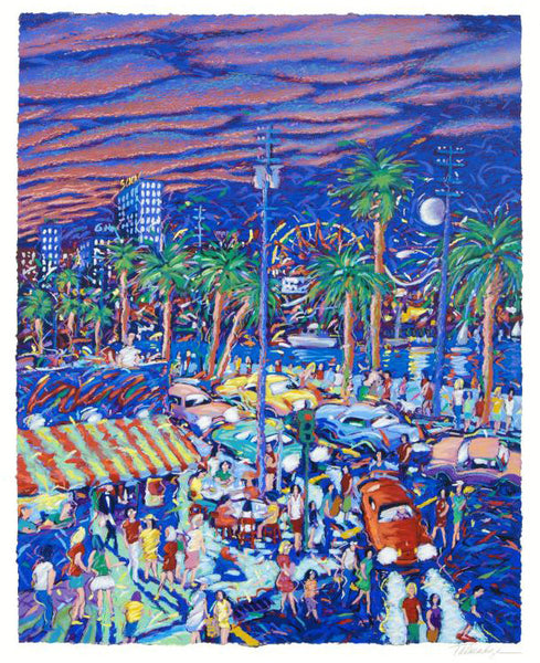 Down by the Boardwalk James Talmadge Fine Art Serigraph Print Artist Hand Signed and Numbered