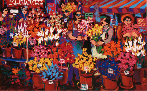 Flower Shop James Talmadge Serigraph Print Artist Hand Signed and Numbered