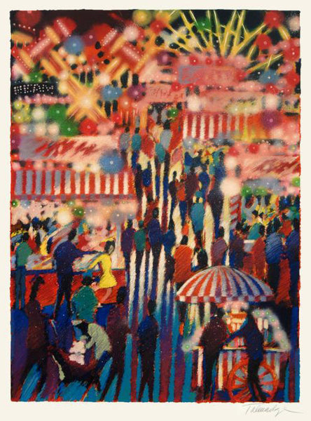 Opening Night at the Carnival James Talmadge Serigraph Print Artist Hand Signed and Numbered