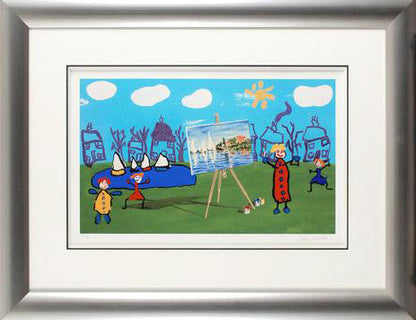 The Boating Lake John Wilson Giclée Framed Print Artist Hand Signed and Numbered