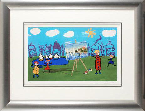The Boating Lake John Wilson Giclée Framed Print Artist Hand Signed and Numbered