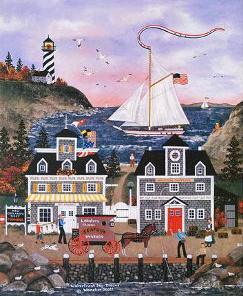 Waterfront Day Dreams Jane Wooster Scott Lithograph Print Artist Hand Signed and Numbered