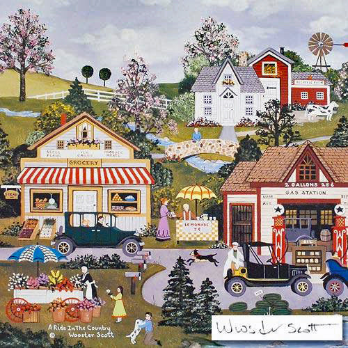 A Ride in the Country Jane Wooster Scott Lithograph Print Artist Hand Signed and Numbered