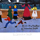 Birds of a Feather Jane Wooster Scott Lithograph Print Artist Hand Signed and Numbered