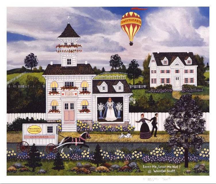 Loves Me Loves Me Not Jane Wooster Scott Lithograph Print Artist Hand Signed and Numbered