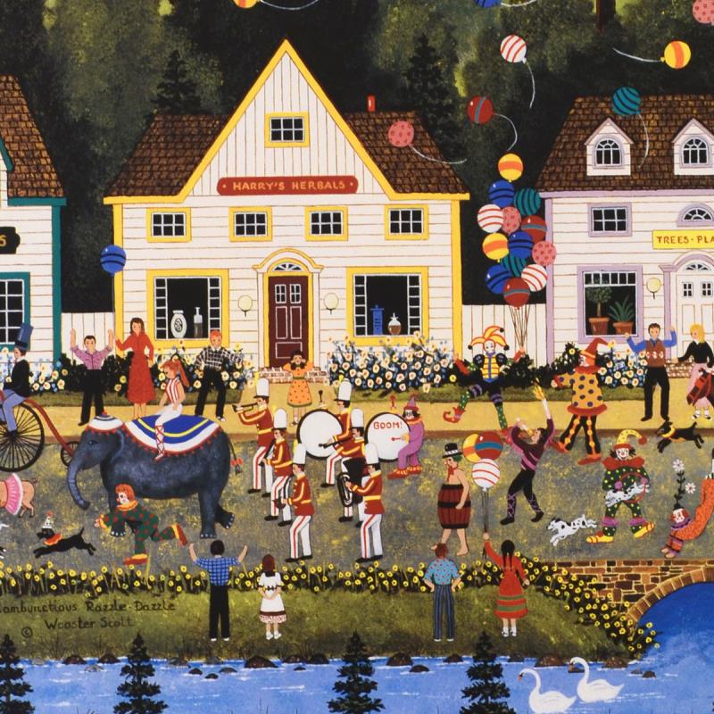 A Rambunctious Razzle Dazzle Jane Wooster Scott Lithograph Print Artist Hand Signed and Numbered