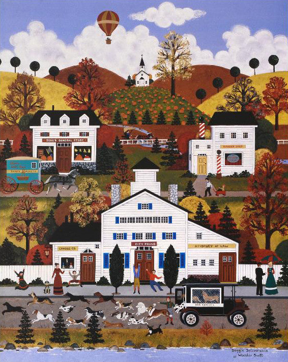 Doggie Deliverance Jane Wooster Scott Lithograph Print Artist Hand Signed and Numbered