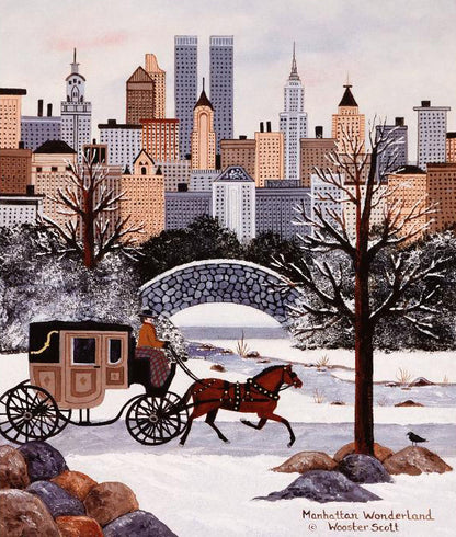 Manhattan Wonderland Jane Wooster Scott Lithograph Print Artist Hand Signed and Numbered