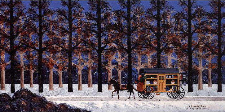 A Lonely Trek Jane Wooster Scott Lithograph Print Artist Hand Signed and Numbered