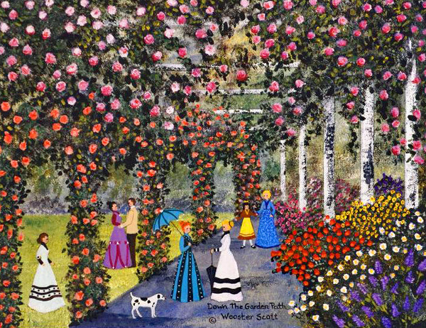 Down the Garden Path Jane Wooster Scott Lithograph Print Artist Hand Signed and Numbered