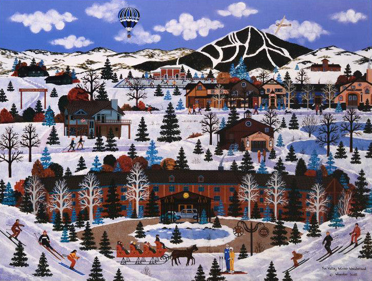 Sun Valley Winter Wonderland Jane Wooster Scott Artist Proof Lithograph Print Hand Hand Signed and AP Numbered