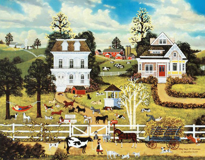 Dog Days of Summer Jane Wooster Scott Lithograph Print Artist Hand Signed and Numbered