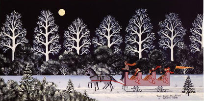 Trail Creek Sleigh Ride Jane Wooster Scott Lithograph Print Artist Hand Signed and Numbered