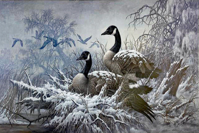 April Snow Larry Fanning Artist Proof Lithograph on Paper Artist Hand Signed and AP Numbered