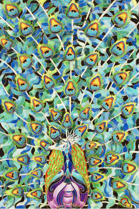 Peacock Linnea Pergola Canvas Giclée Print Artist Hand Signed and Numbered