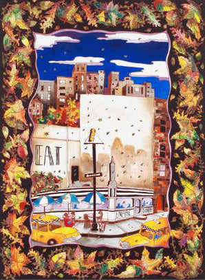 Fall in NYC Linnea Pergola Canvas Giclée Print Artist Hand Signed and Numbered