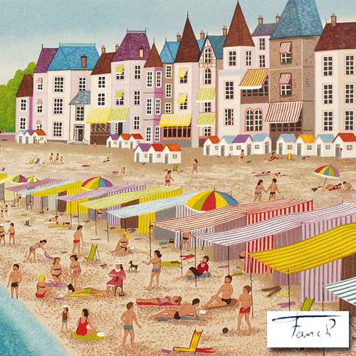 La Plage de la Baule Fanch Ledan Artist Proof Lithograph Print Hand Signed and AP Numbered