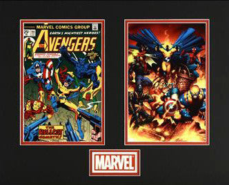 The Avengers Marvel Collector Covers Series Lithocel Diptych Print Numbered and Matted