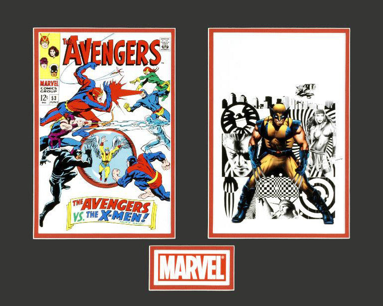 The Avengers Wolverine Marvel Collector Covers Series Diptych Lithocel Print Numbered and Matted