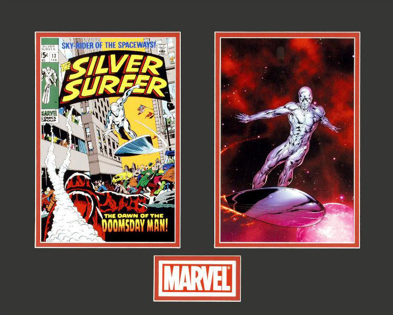 Silver Surfer Marvel Collector Covers Series Lithocel Diptych Print Numbered and Matted