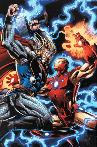 Iron Man Thor 3 Marvel Artist Scot Eaton Canvas Giclée Print Numbered