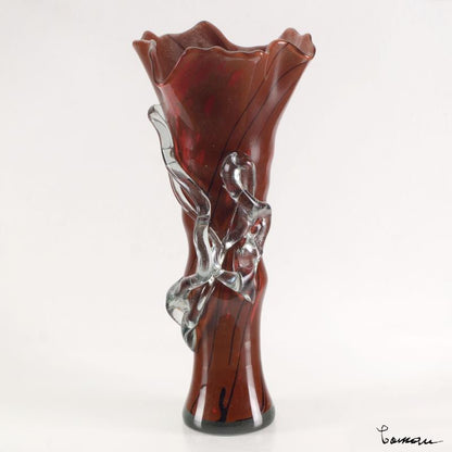 Misu Coman Hand Blown Glass Vase Sculpture Artist Hand Signed