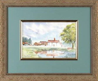 Creeds Farm Epping Martin Goode Original Watercolor Painting Artist Hand Signed Framed