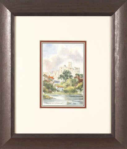 Warkworth Castle Northumberland Martin Goode Original Watercolor Painting Artist Hand Signed Framed