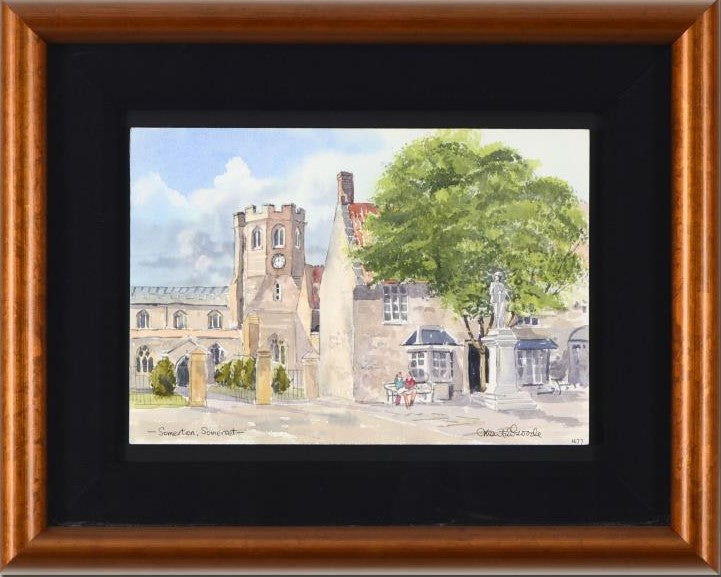 Somerton Somerset Martin Goode Original Watercolor Painting Artist Hand Signed and Framed