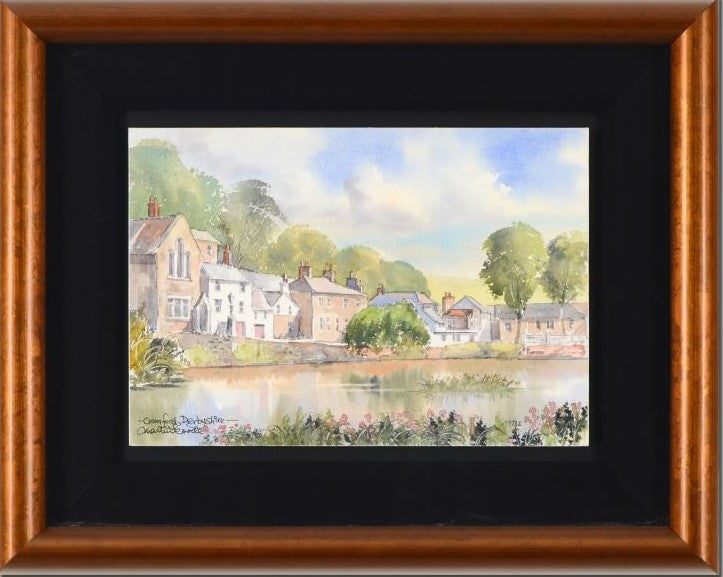 Cromford Derbyshire Martin Goode Original Watercolor Painting Artist Hand Signed and Framed
