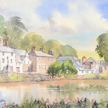 Cromford Derbyshire Martin Goode Original Watercolor Painting Artist Hand Signed and Framed